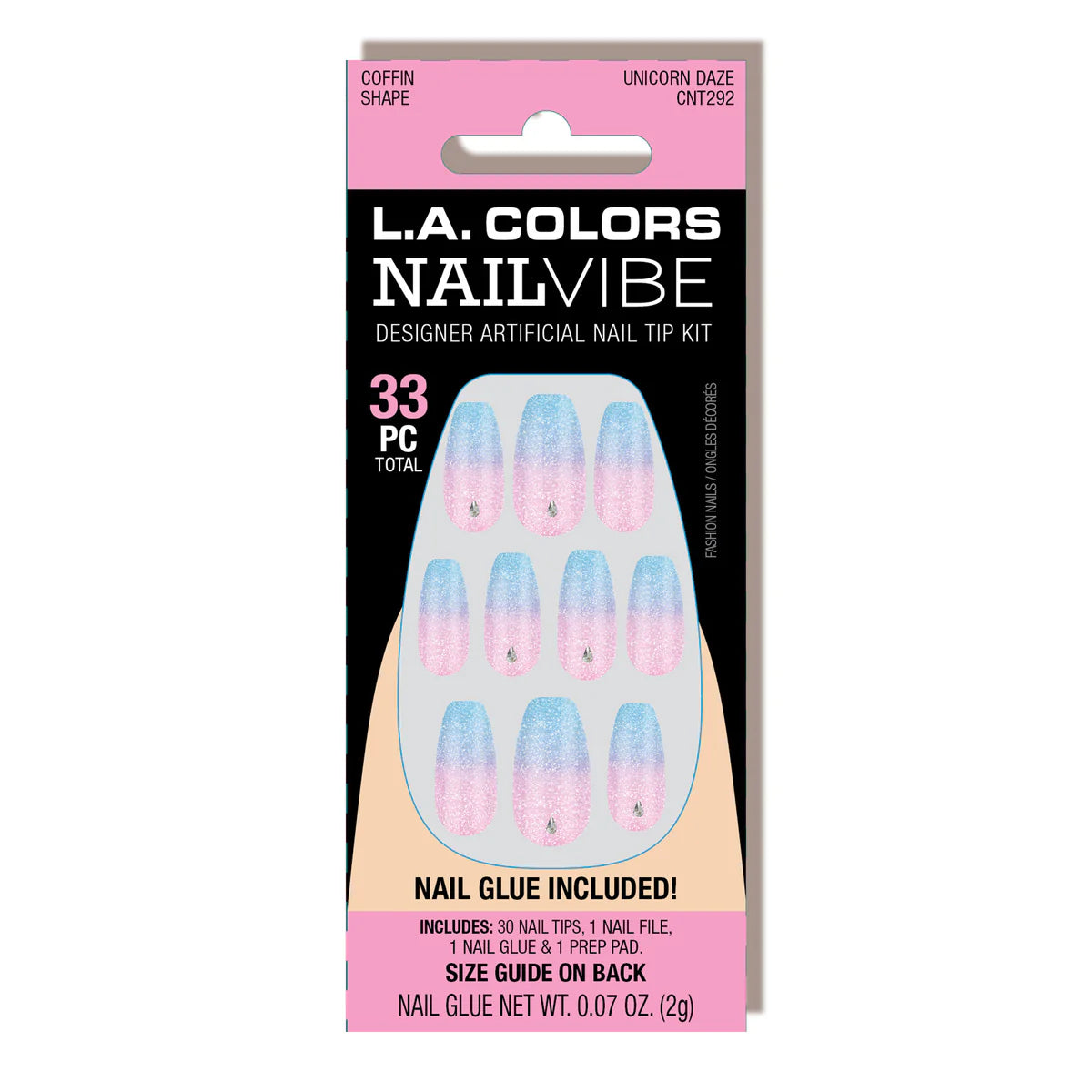 Kit Uñas Press On Nail Frill Neon High Gloss