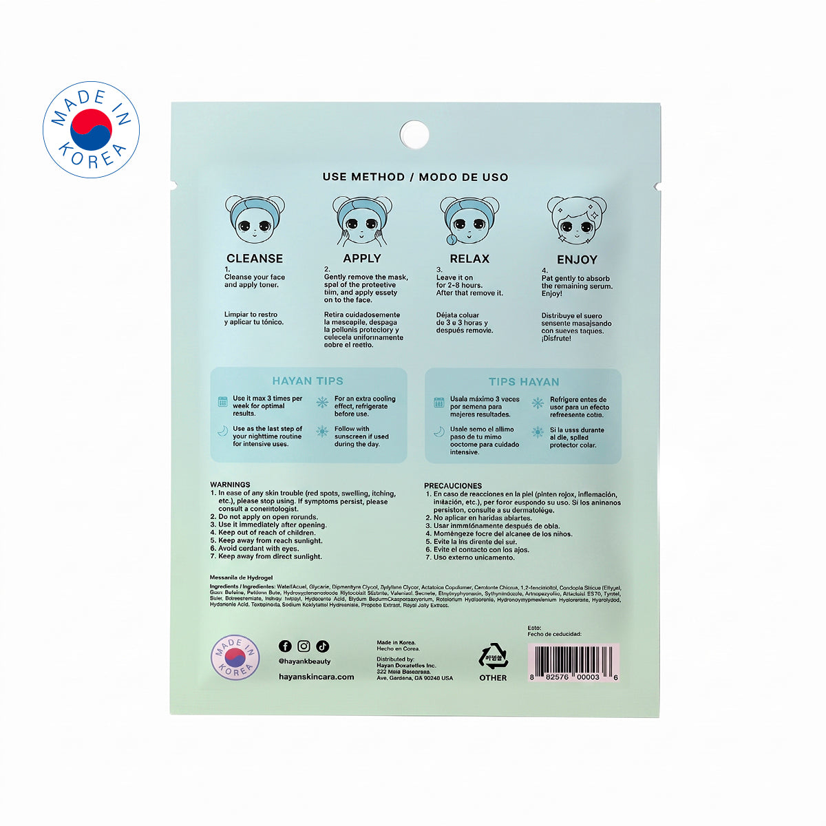 Mascarilla Facial de Hidrogel Hidratación Intensiva | Moist Boost