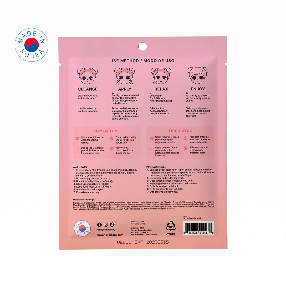 Mascarilla Hidrogel PDRN + Péptidos
