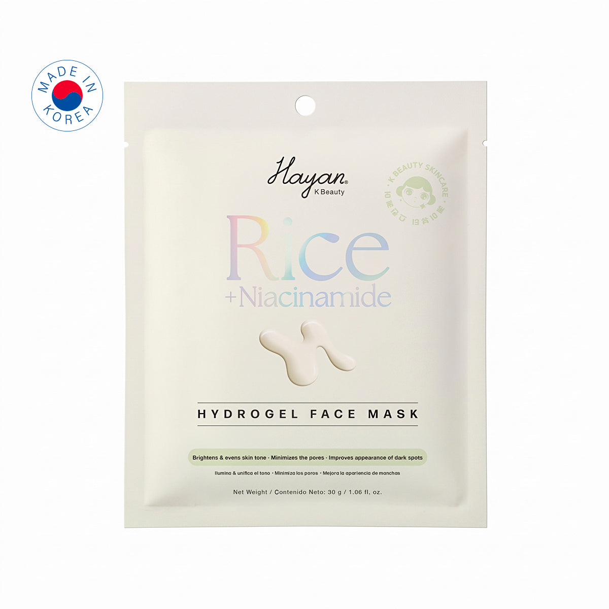 Mascarillas Hidrogel Arroz y Niacinamida