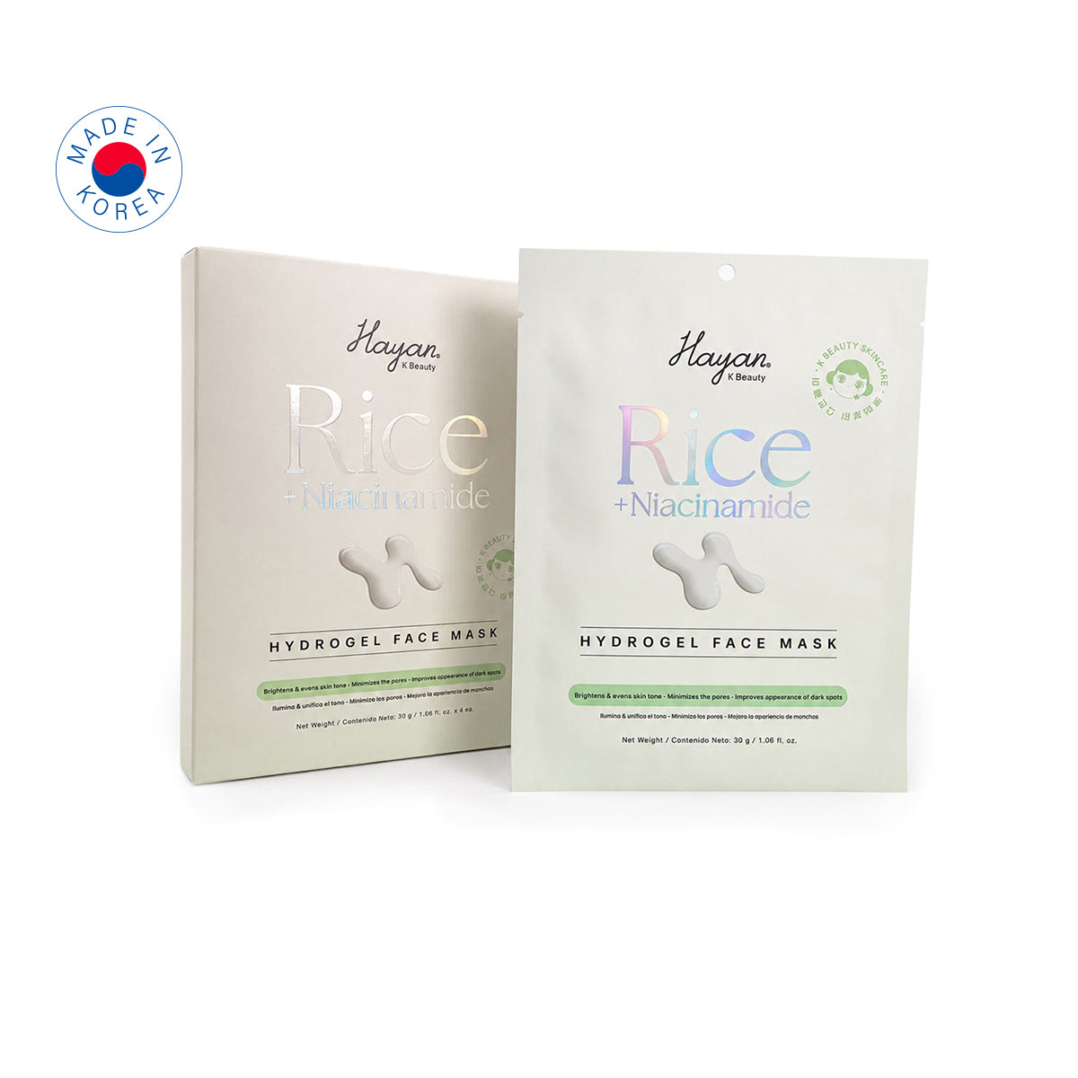 Mascarillas Hidrogel Arroz y Niacinamida