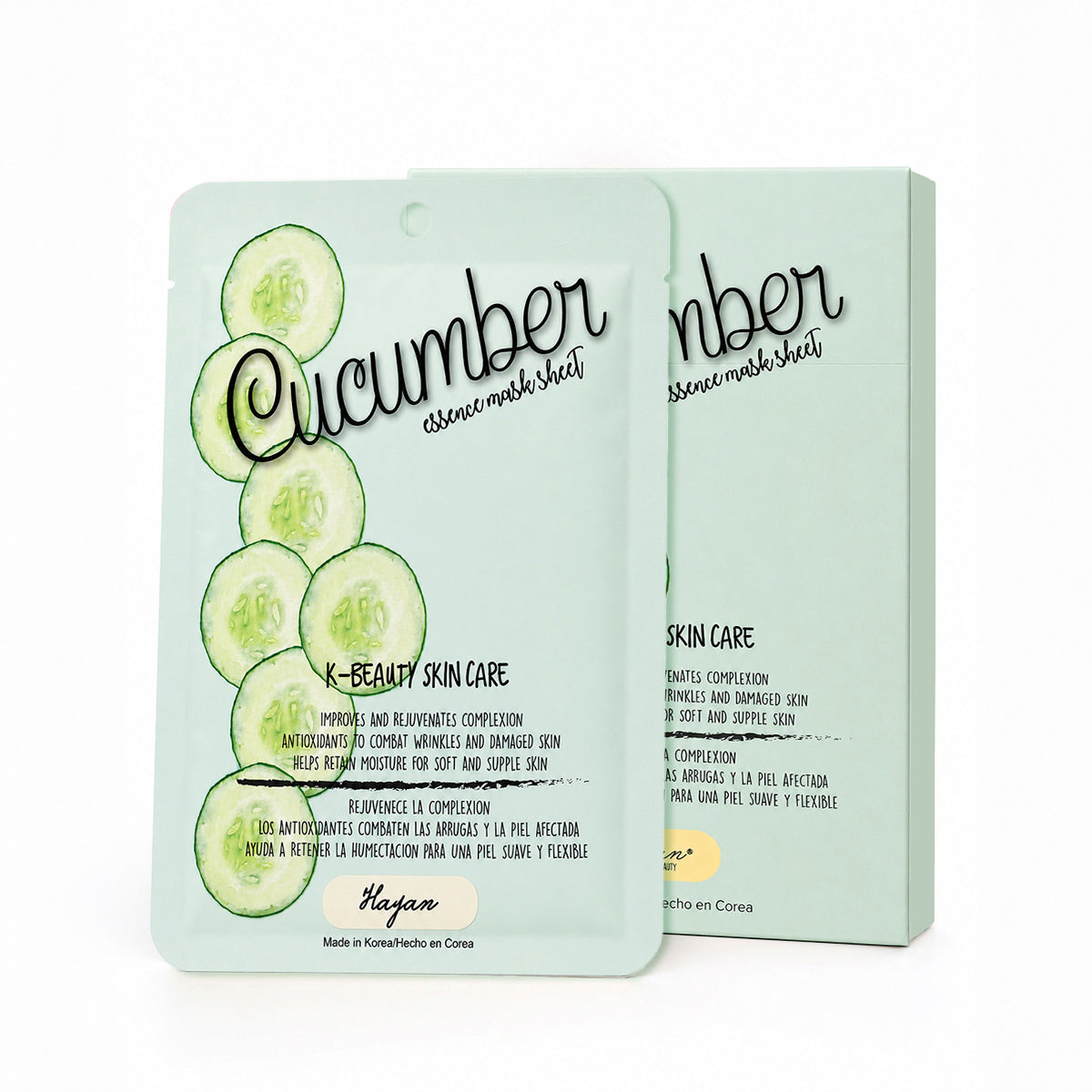 Mascarilla Facial extracto de Pepino tela Efecto refrescante Hayan