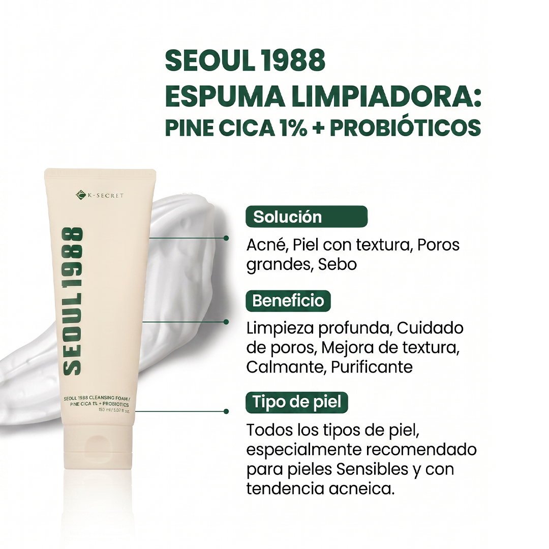 Limpiador facial en espuma Pine CICA 1% + Probiotics