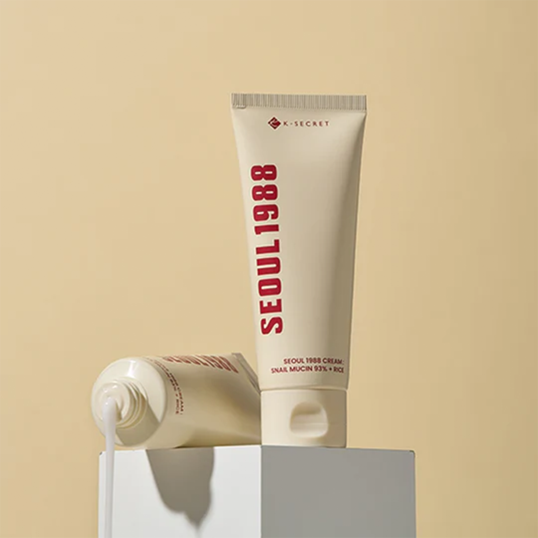 K-Secret Seoul 1988 Cream: Snail Mucin 93% + Rice 100 ML Crema Reparadora e Iluminadora