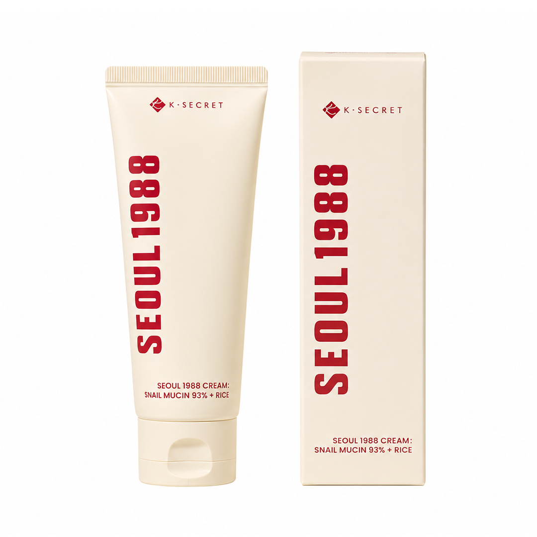 K-Secret Seoul 1988 Cream: Snail Mucin 93% + Rice 100 ML Crema Reparadora e Iluminadora
