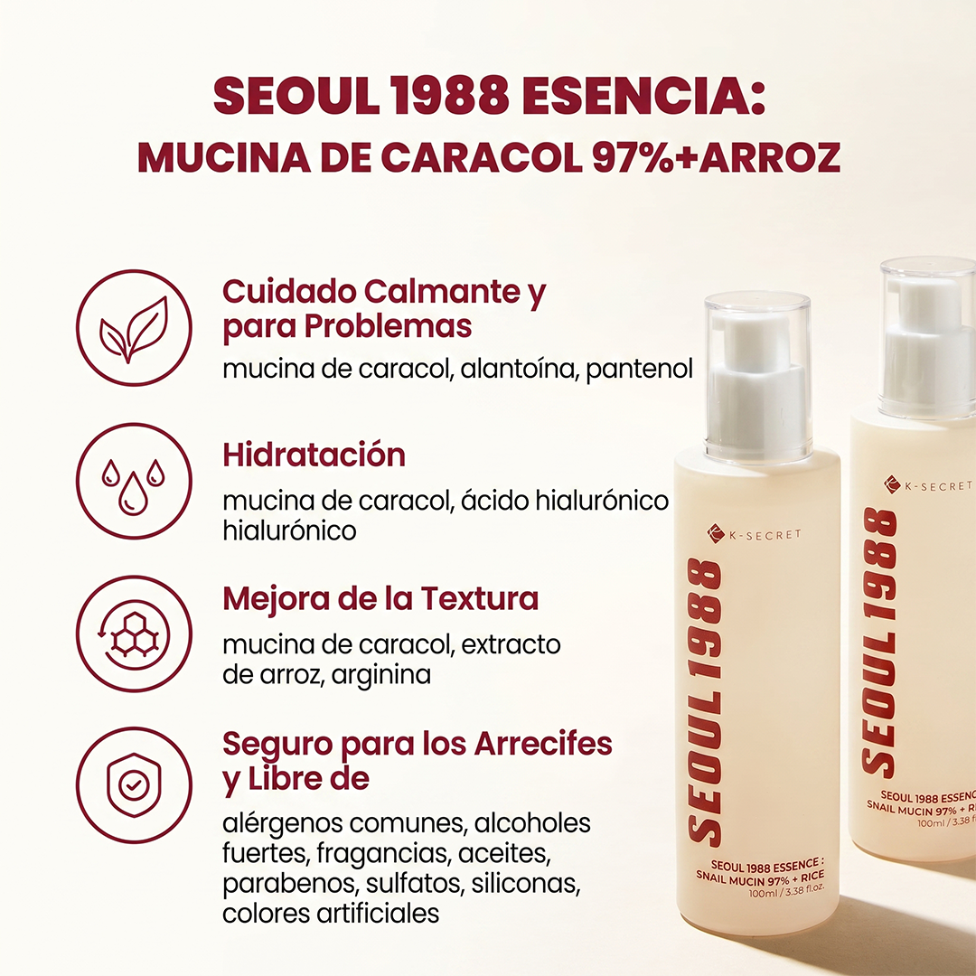 K-Secret Seoul 1988 Esencia Snail Mucin 97% + Rice