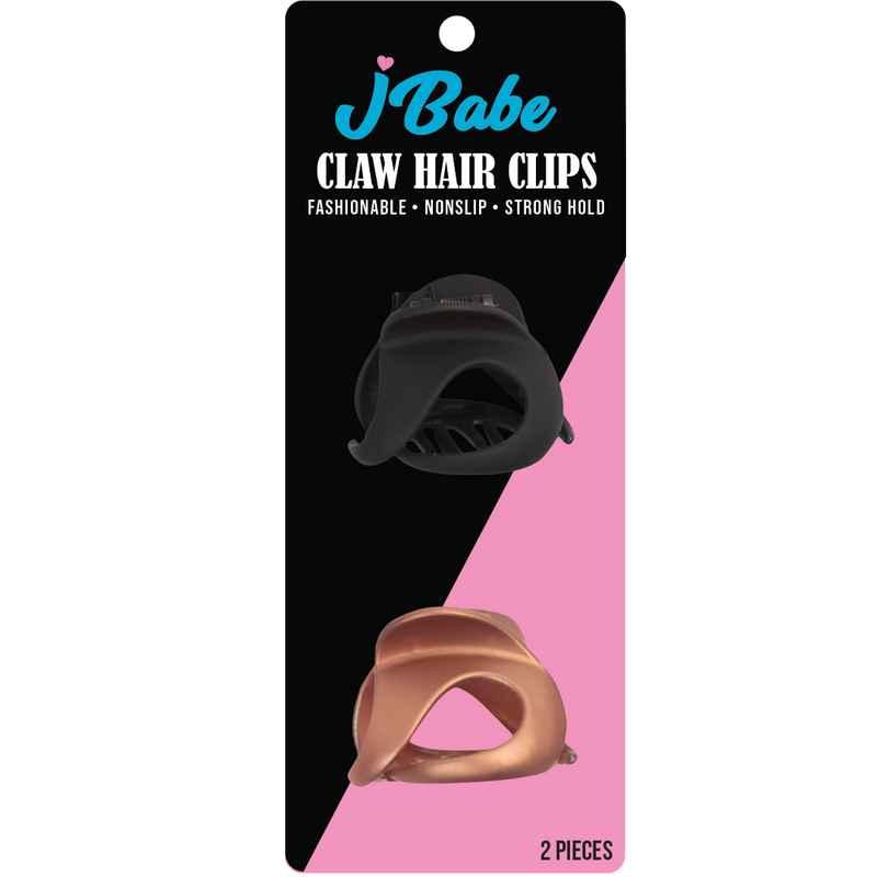 CLAW HAIR CLIP - BLACK / BROWN 2 PCS